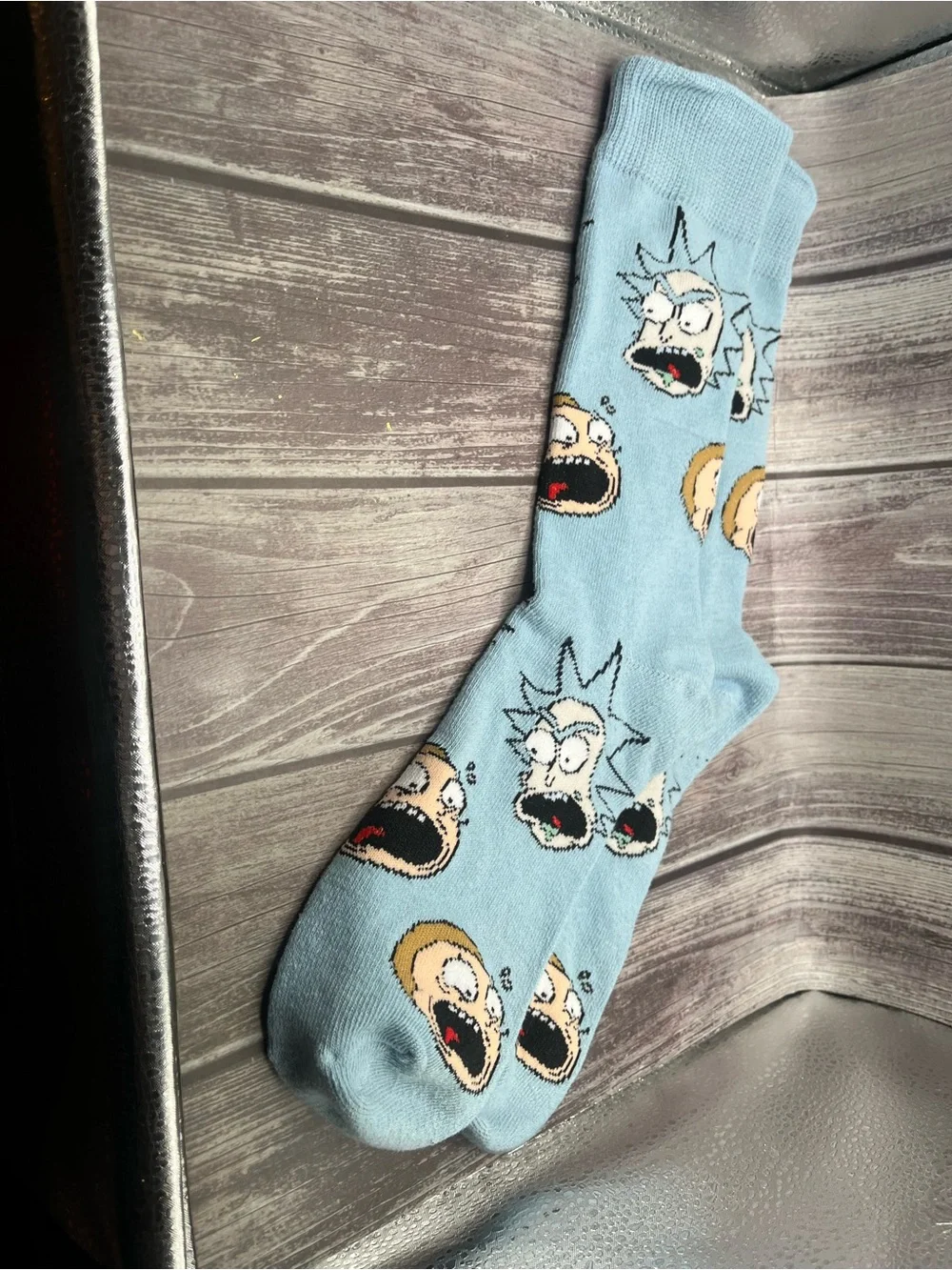 NEW RICK & MORTY Cartoon Network Socks Light Blue